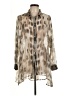 Comfy U.S.A. Animal Print Tan Long Sleeve Blouse Size L - photo 1