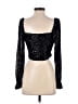 Privy 100% Polyester Black Long Sleeve Top Size S - photo 2