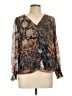 Sam and Jess 100% Polyester Brown Long Sleeve Blouse Size L (petite) - photo 1