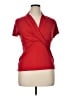 DKNY Solid Red Short Sleeve Blouse Size XL (petite) - photo 1