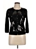 August Silk Black 3/4 Sleeve Top Size L - photo 1