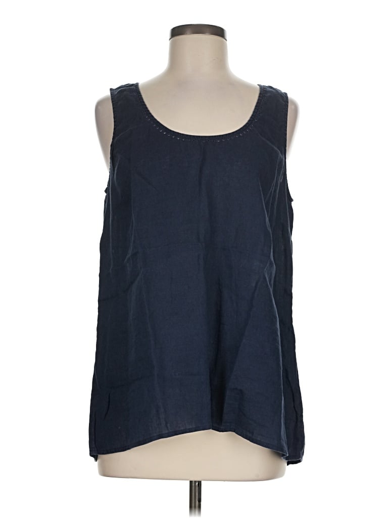Pre-owned Jjill Sleeveless Blouse In Blue