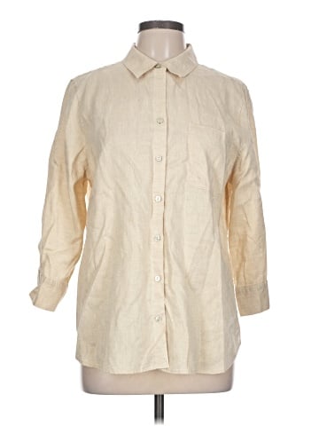 Chico's 3/4 Sleeve Button-Down Shirt (view 1)