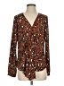 Mittoshop 100% Polyester Animal Print Brown Long Sleeve Blouse Size S - photo 1