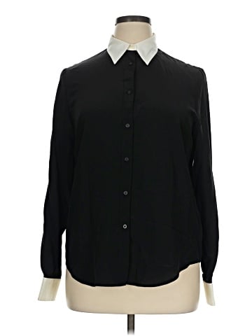 Lauren by Ralph Lauren Long Sleeve Silk Top (view 1)