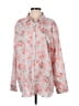 Chaps 100% Cotton Floral Pink Long Sleeve Blouse Size 2X - photo 1