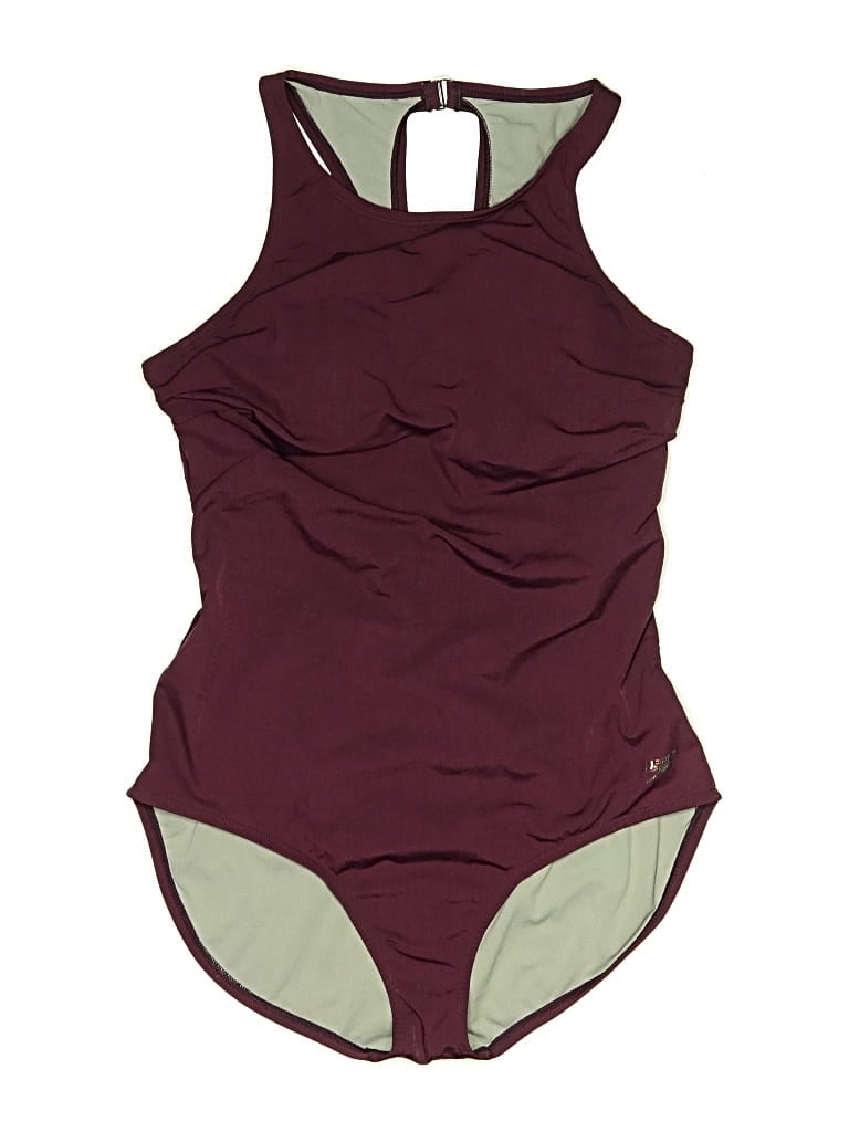 Pre-owned Speedo One Piece Swimsuit In Burgundy