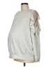 Isabel Maternity Silver Long Sleeve Top Size Med Maternity - photo 1