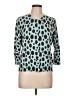 Madison Animal Print Teal 3/4 Sleeve Top Size L - photo 1