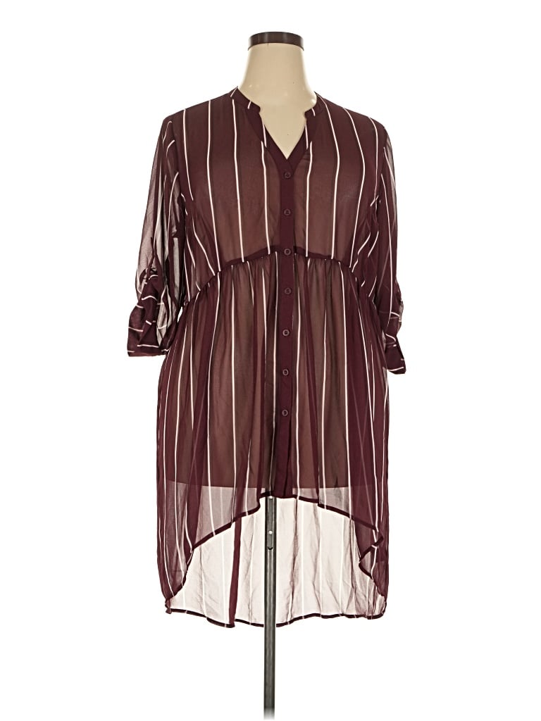 Pre-owned Torrid Kimono In Burgundy