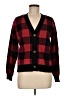 Marled Plaid Red Cardigan Size M - photo 1