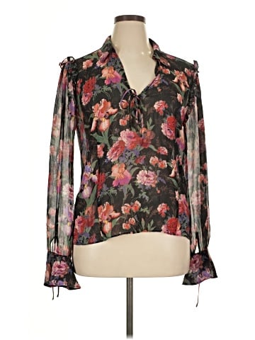 Paige Long Sleeve Silk Top (view 1)