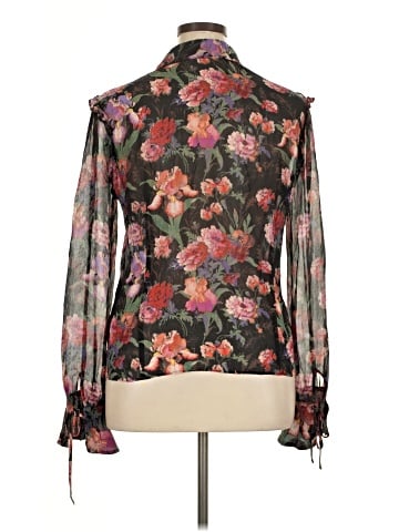 Paige Long Sleeve Silk Top (view 2)