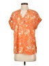 Cynthia Steffe 100% Polyester Orange Short Sleeve Blouse Size S - photo 1