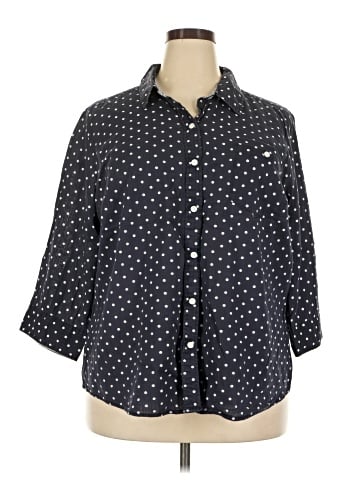 Karen Scott Sport 3/4 Sleeve Button-Down Shirt (view 1)