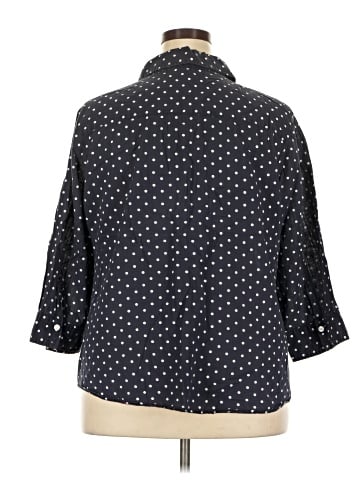 Karen Scott Sport 3/4 Sleeve Button-Down Shirt (view 2)