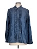 Express 100% Lyocell Blue Long Sleeve Button-Down Shirt Size L - photo 1