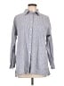 Zara Basic Stripes Blue Long Sleeve Button-Down Shirt Size L - photo 1