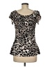 Essentials Brown Short Sleeve Blouse Size M - photo 2
