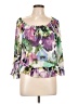 Sunny Leigh 100% Polyester Purple 3/4 Sleeve Blouse Size L - photo 1