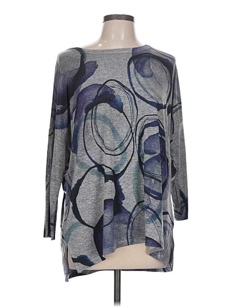 Pre-owned Jess & Jane 3/4 Sleeve T-shirt In Gray