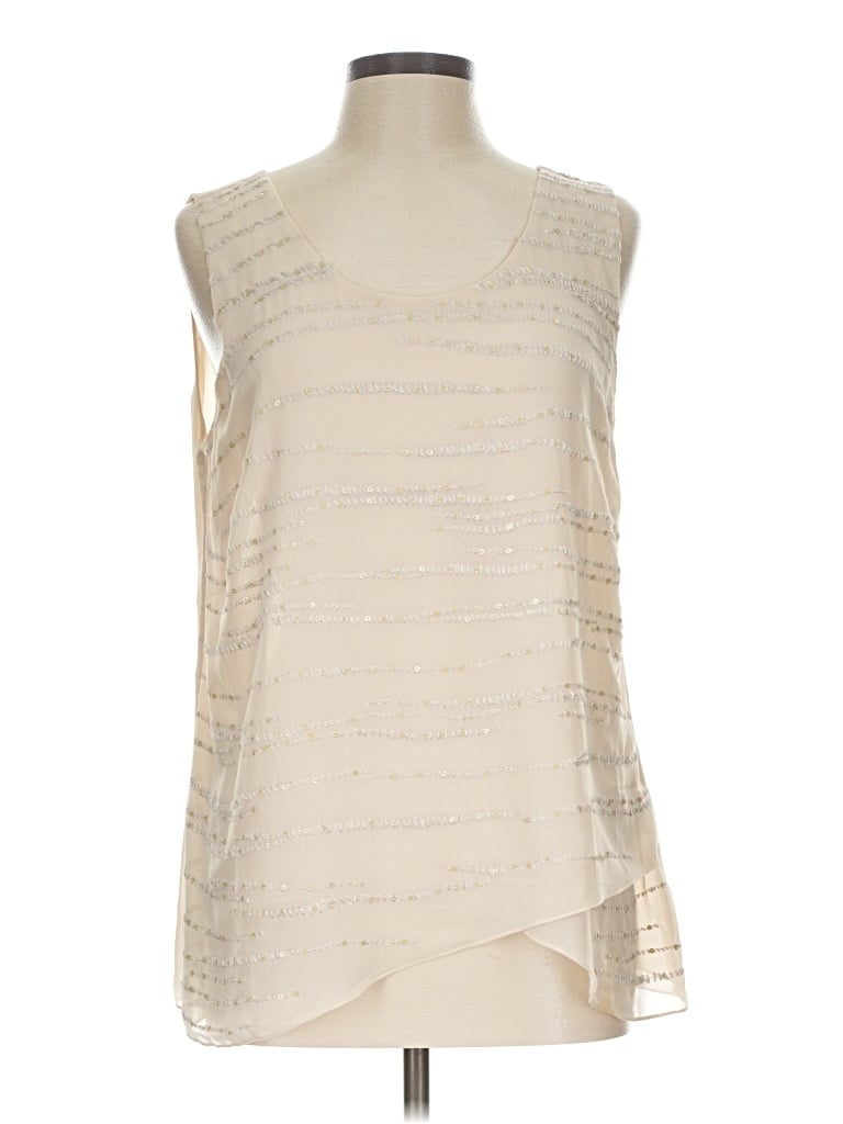 Pre-owned Nic + Zoe Sleeveless Blouse In Ivory