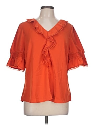 Allegra K Short Sleeve Blouse (view 1)