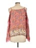 Angie 100% Rayon Pink 3/4 Sleeve Blouse Size L - photo 2