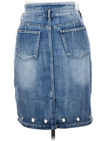 Hydraulic Denim Skirt (view 2)
