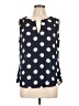 Pixley 100% Polyester Polka Dots Blue Sleeveless Blouse Size L - photo 1