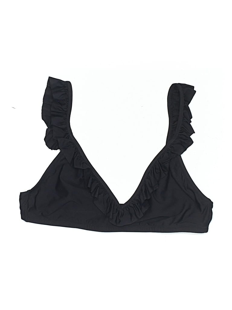 Pre-owned Jcrew Swimsuit Top Black Solid Pattern Swimwear