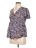 Isabel Maternity 100% Rayon Blue Short Sleeve Blouse Size L - photo 1