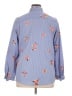 Foxcroft 100% Polyester Floral Blue Long Sleeve Blouse Size 16 - photo 2