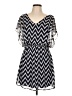 Buttons 100% Polyester Chevron-herringbone Gray Casual Dress Size M - photo 1