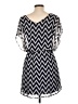 Buttons 100% Polyester Chevron-herringbone Gray Casual Dress Size M - photo 2