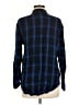 Express 100% Rayon Plaid Blue Long Sleeve Button-Down Shirt Size M - photo 2