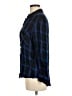 Express 100% Rayon Plaid Blue Long Sleeve Button-Down Shirt Size M - photo 5