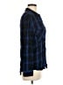 Express 100% Rayon Plaid Blue Long Sleeve Button-Down Shirt Size M - photo 4