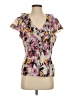 Zoa 100% Silk Purple Short Sleeve Silk Top Size 20 - photo 1