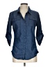 cavalini Blue 3/4 Sleeve Button-Down Shirt Size L - photo 1