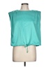 Glam 100% Polyester Teal Sleeveless Blouse Size L - photo 1