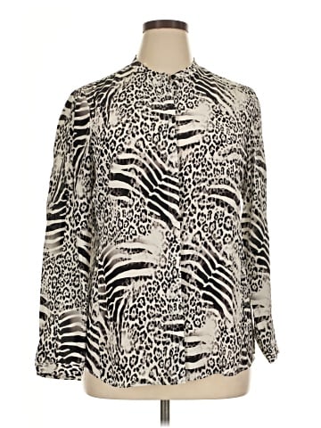 Lafayette 148 New York Long Sleeve Silk Top (view 1)