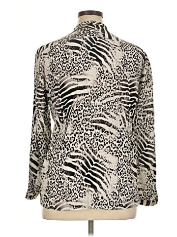 Lafayette 148 New York Long Sleeve Silk Top (view 2)