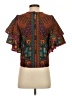 FARM Rio Aztec Or Tribal Print Multi Color Brown Short Sleeve Blouse Size XS - photo 2