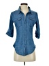 cavalini Blue 3/4 Sleeve Button-Down Shirt Size S - photo 1