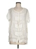 One Fine Day 100% Rayon Ivory Short Sleeve Blouse Size M - photo 1