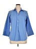 Foxcroft Solid Blue 3/4 Sleeve Button-Down Shirt Size 16 - photo 1