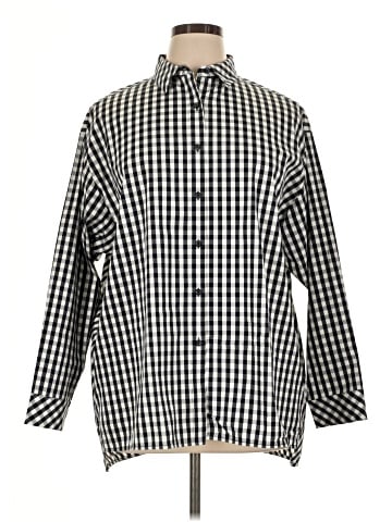 Lafayette 148 New York 3/4 Sleeve Button-Down Shirt (view 1)