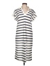 New In 100% Polyester Stripes Ivory Casual Dress Size L - photo 1
