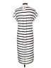 New In 100% Polyester Stripes Ivory Casual Dress Size L - photo 2